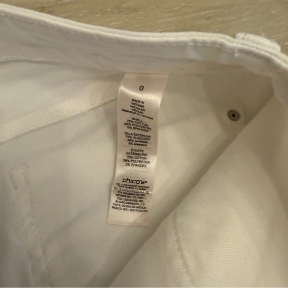 Chico's White Straight Leg Jeans Slim Boyfriend Ankle - Picture 5 of 7